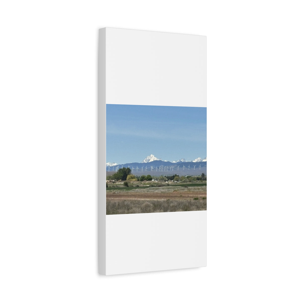 Mt Stuart Range with Windmill Landscape from Ellensburg Canvas Wall Art