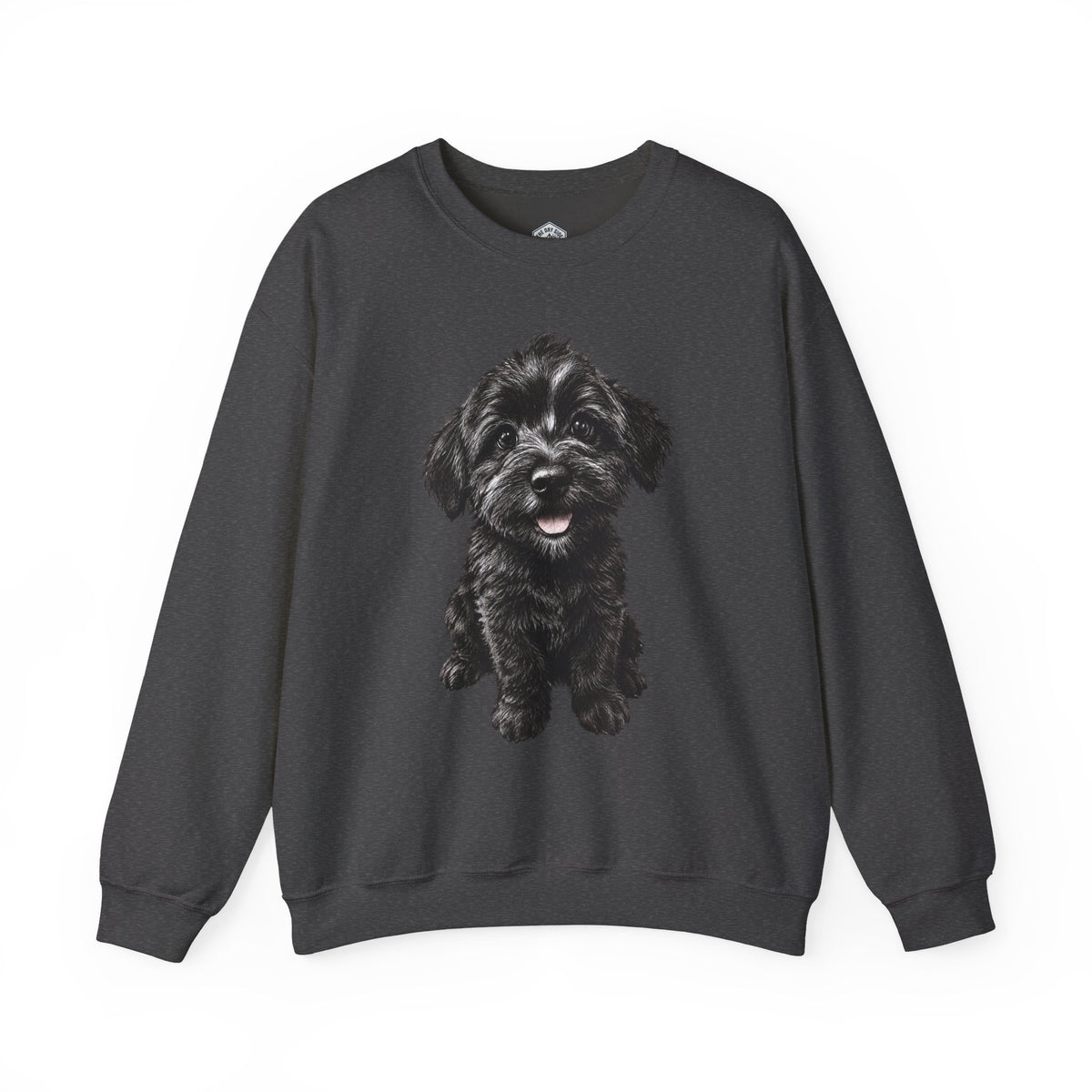 Sweat-shirt col rond mignon pour chiot Schnoodle noir