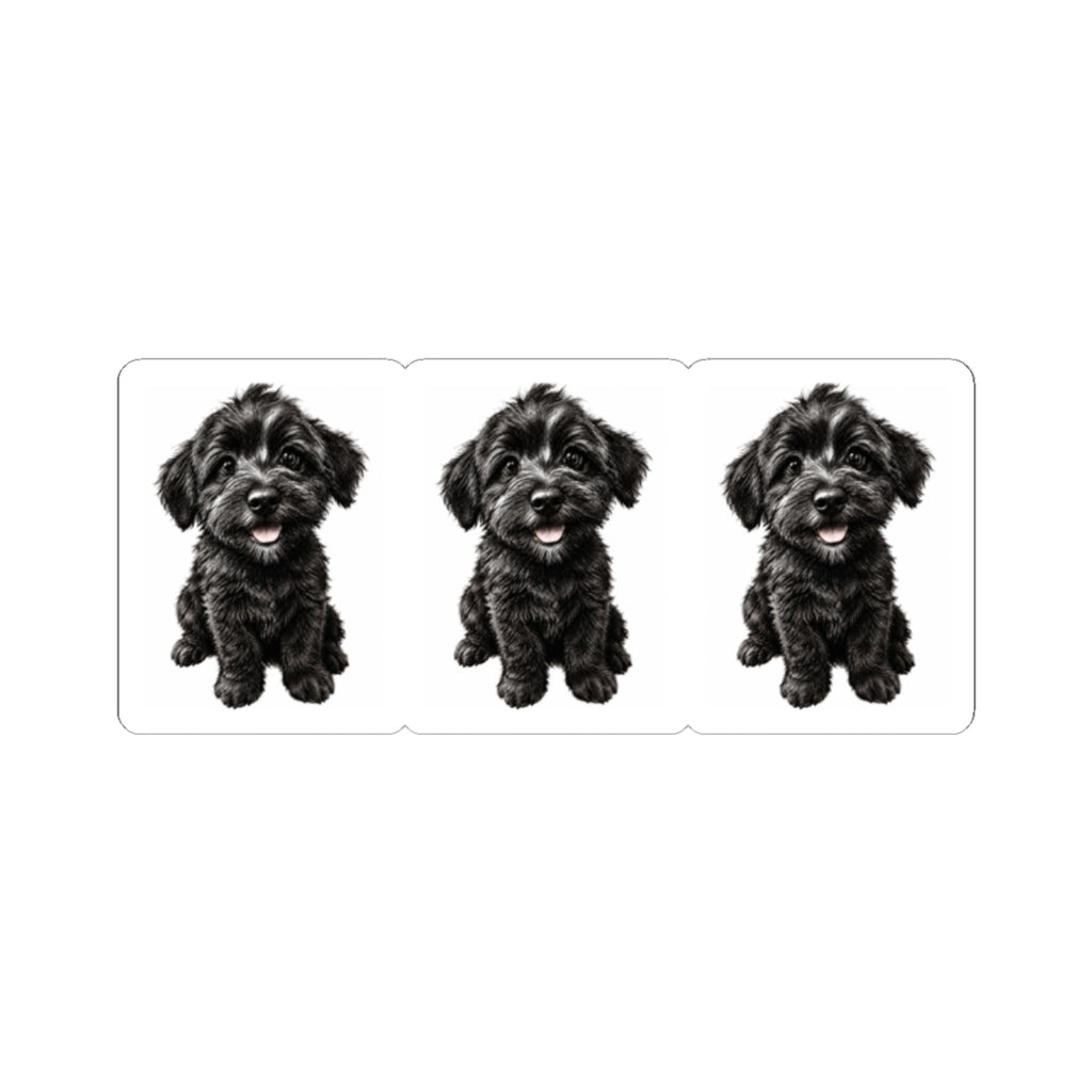 Black Schnoodle Puppy Kiss-Cut Stickers – Cute Dog Laptop Decals