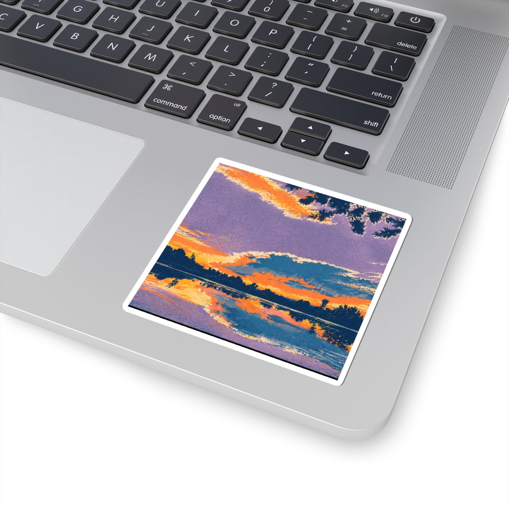 Ellensburg Ringer Loop Sunset Retro Kiss-Cut Sticker