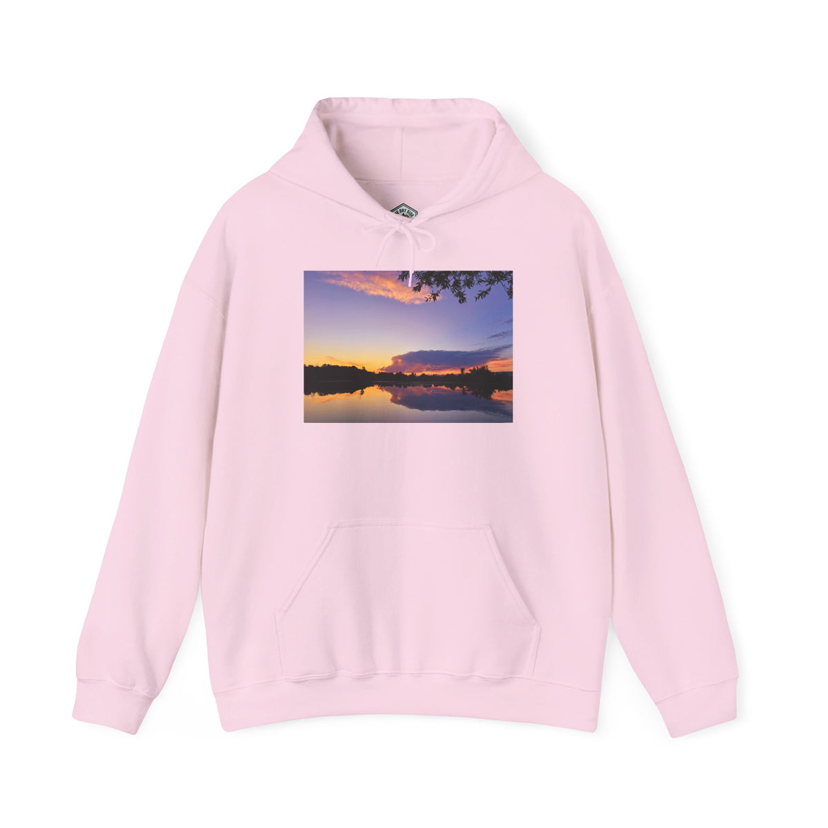 Sweat à capuche de l’étang de pêche au coucher du soleil d’Ellensburg