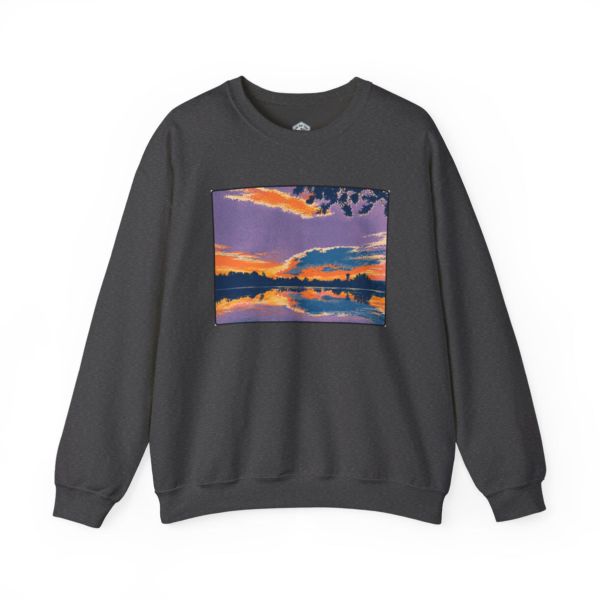 Retro Sunset Ellensburg Ringer Loop Crewneck Sweatshirt