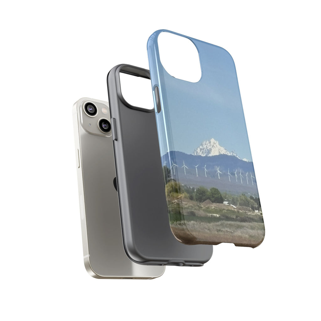 Mt Stuart from Ellensburg, Washington with Windmills Tough Phone Case