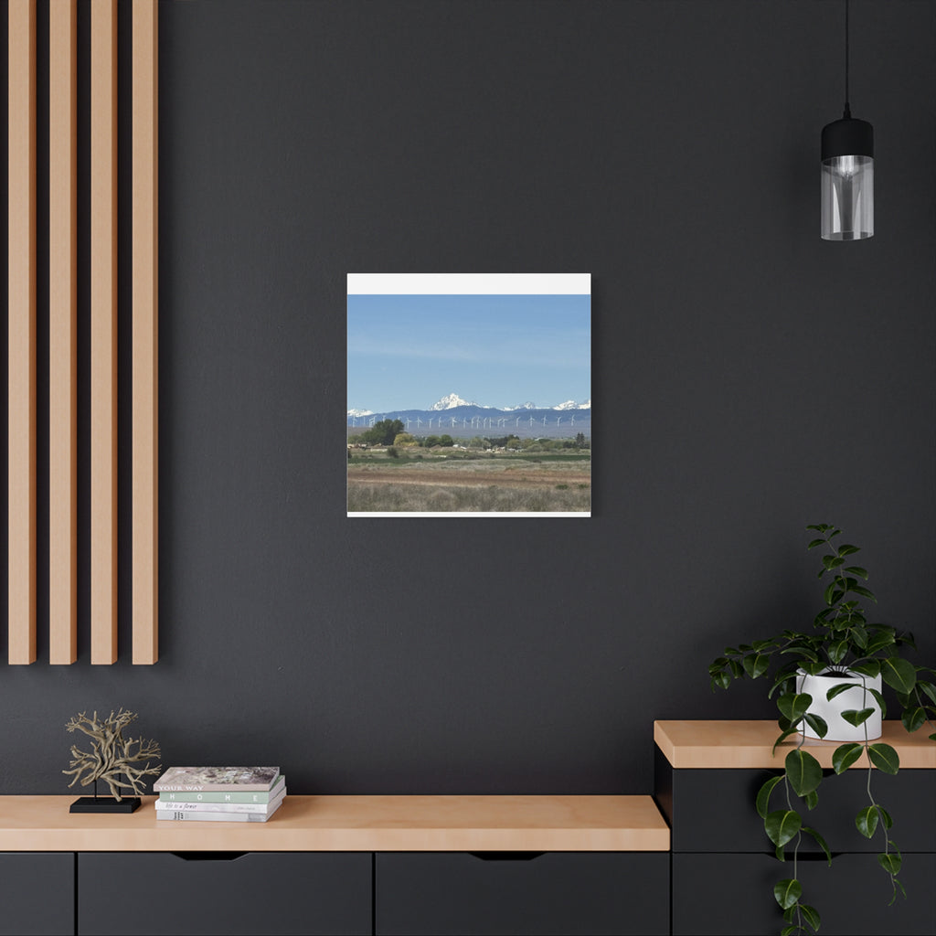 Mt Stuart Range with Windmill Landscape from Ellensburg Canvas Wall Art
