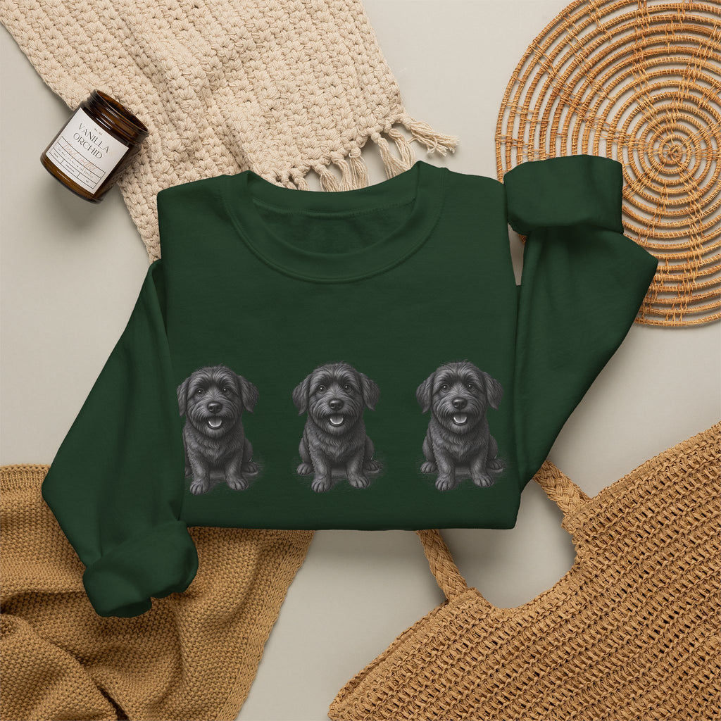 Sweat-shirt à col rond Three Black Schnoodle