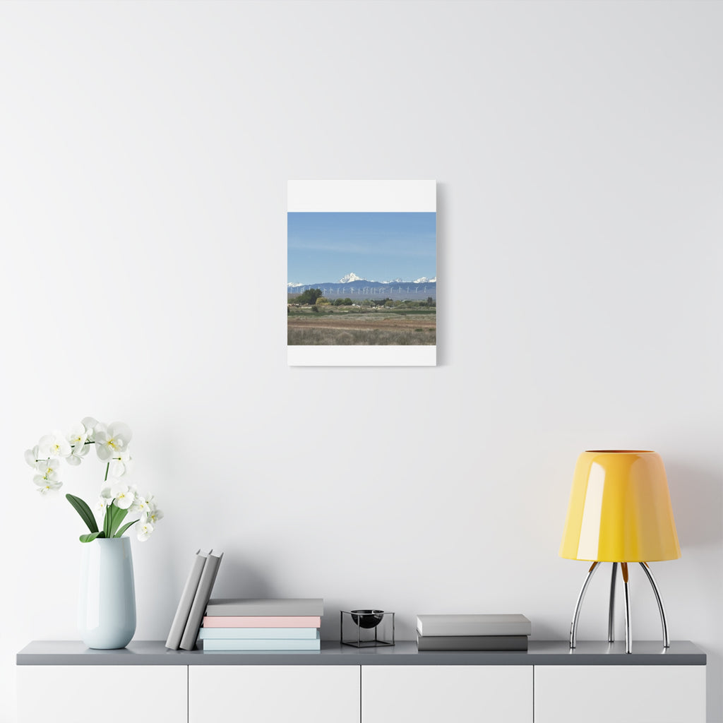 Mt Stuart Range with Windmill Landscape from Ellensburg Canvas Wall Art