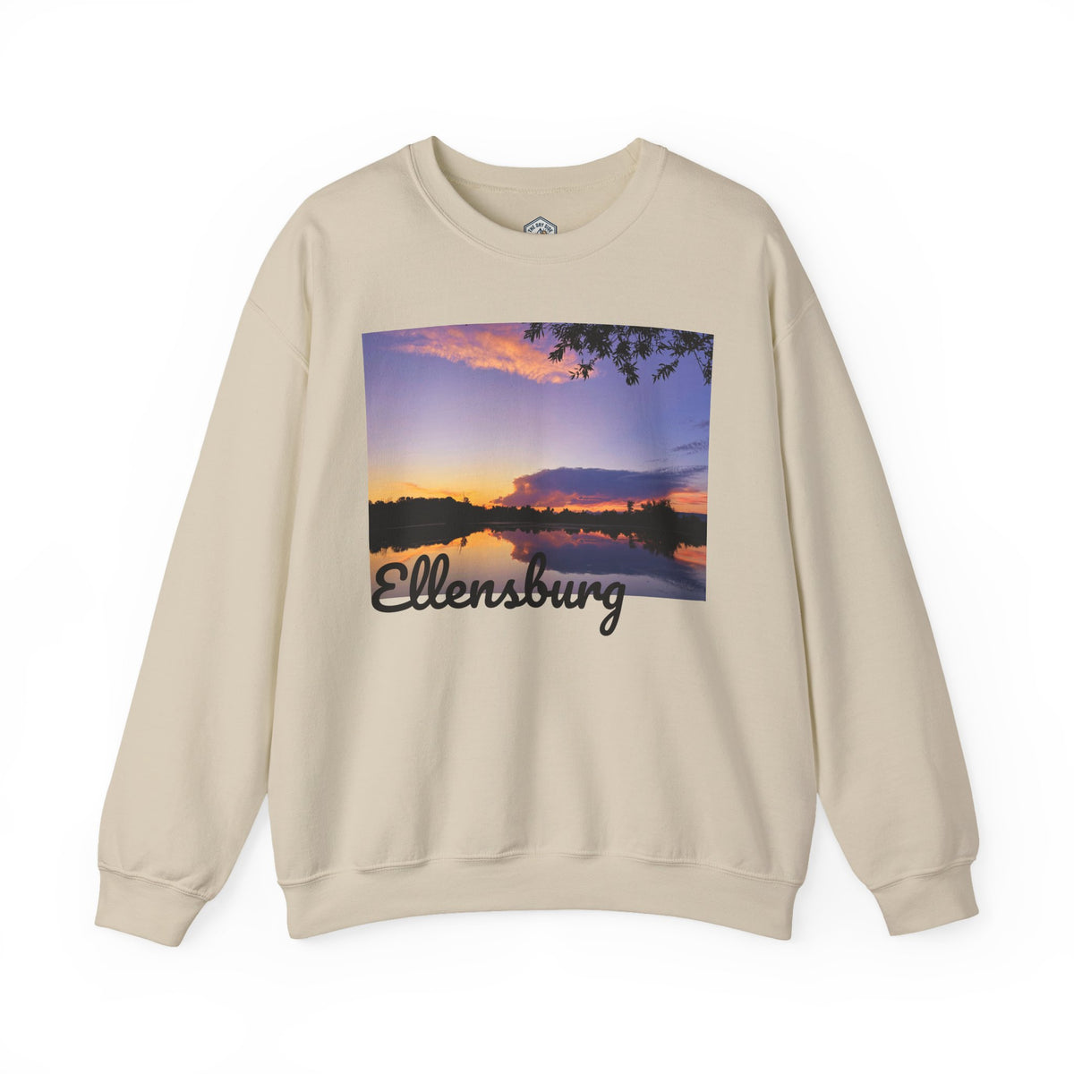 Sweat-shirt ras du cou pour paysagiste avec coucher de soleil sur le lac d’Ellensburg