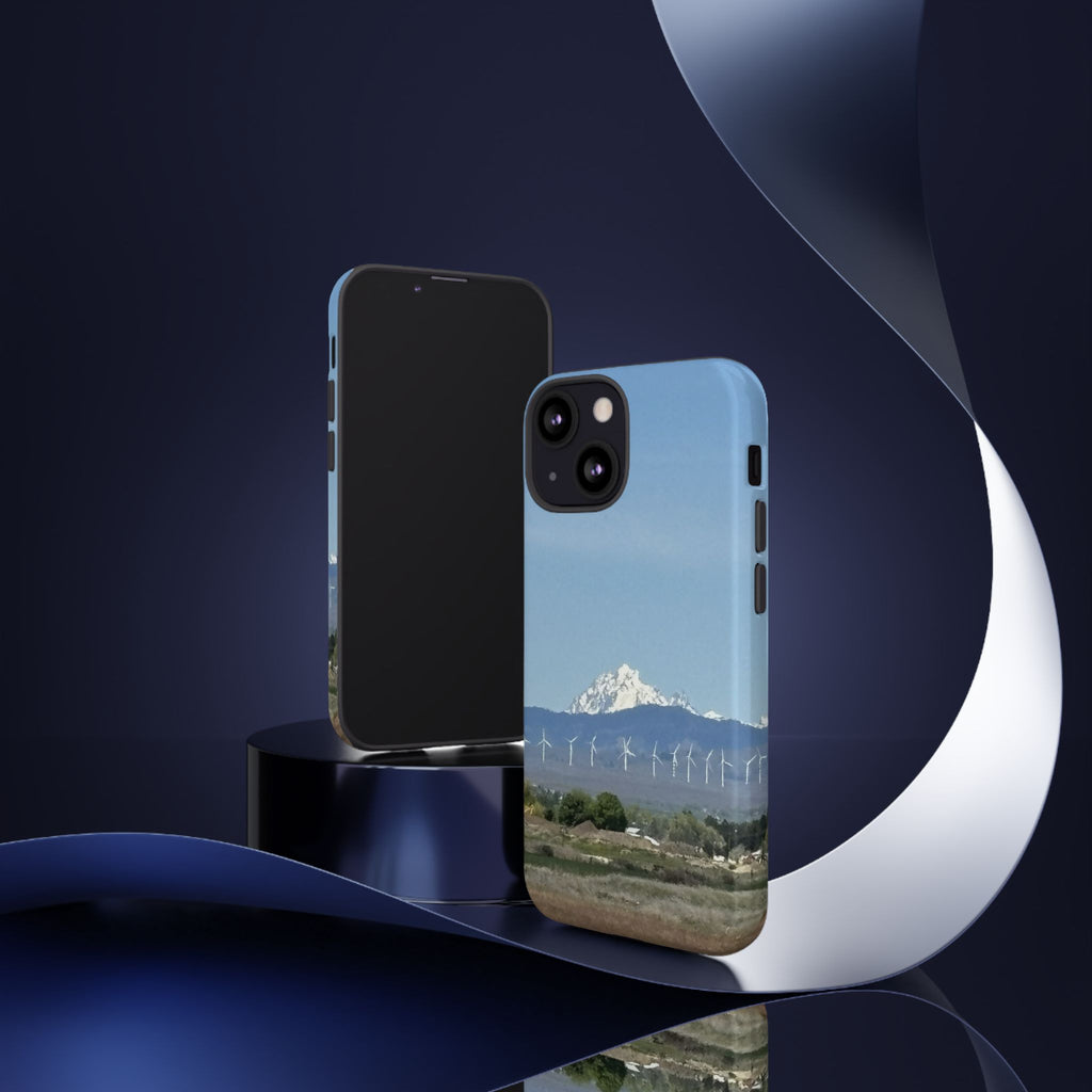 Mt Stuart from Ellensburg, Washington with Windmills Tough Phone Case