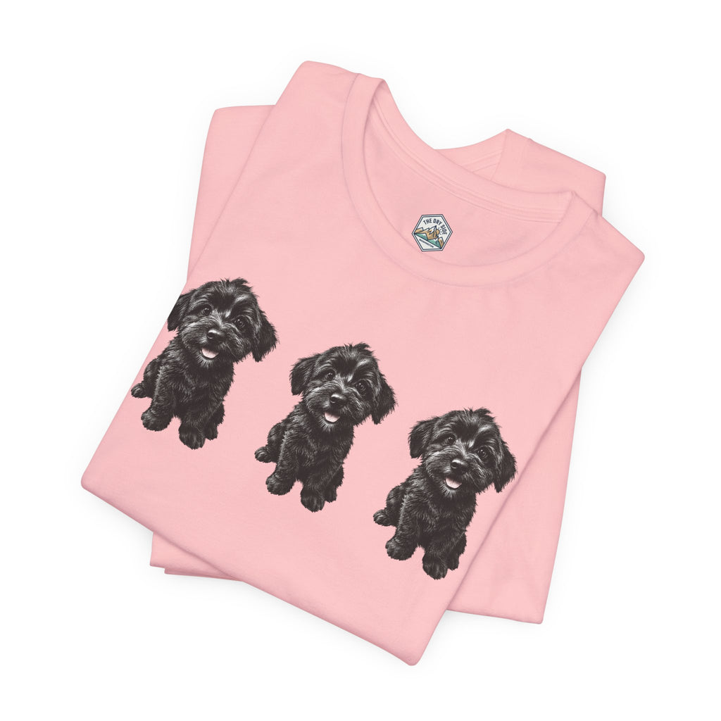 T-shirt noir mignon avec motif chien Schnoodle