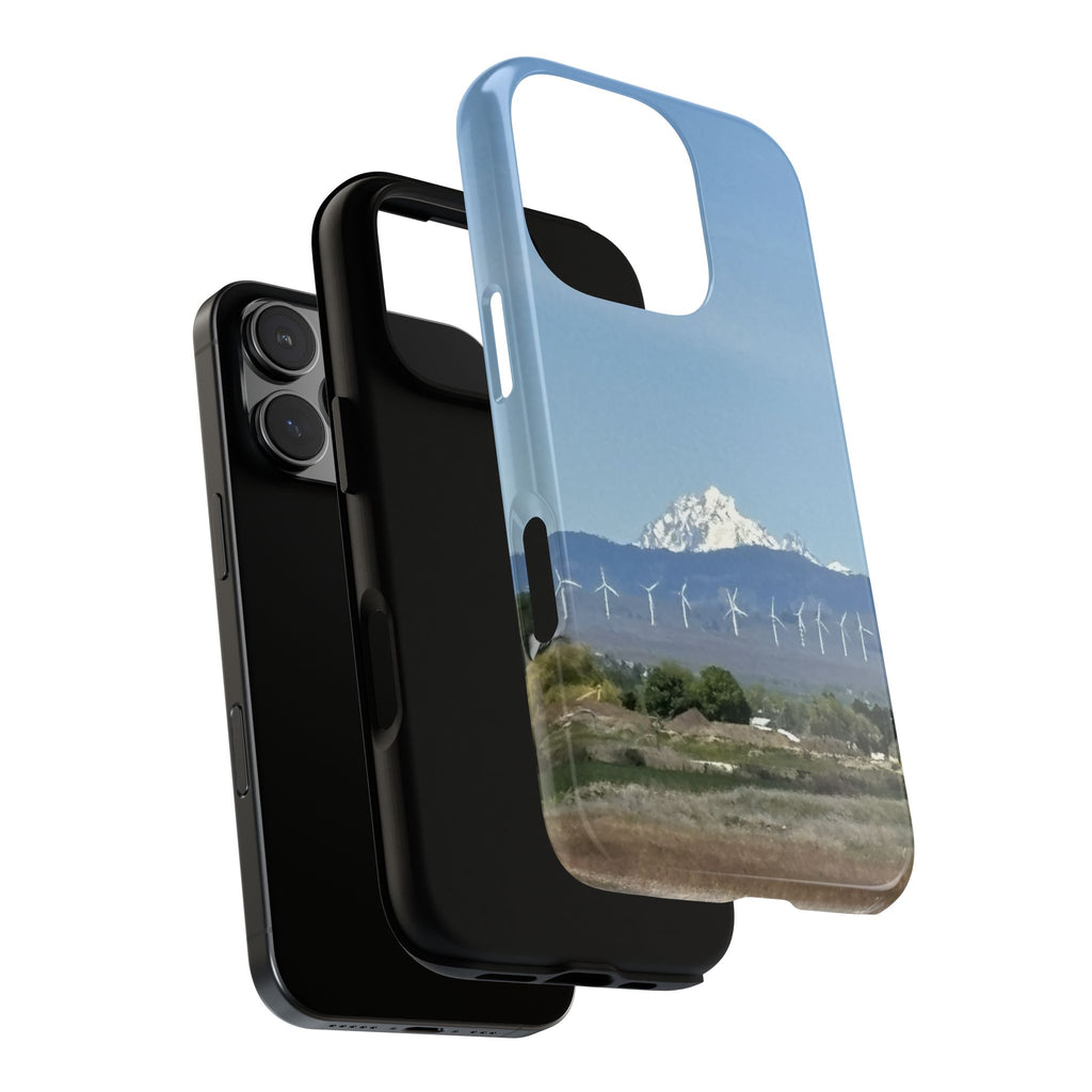 Mt Stuart from Ellensburg, Washington with Windmills Tough Phone Case