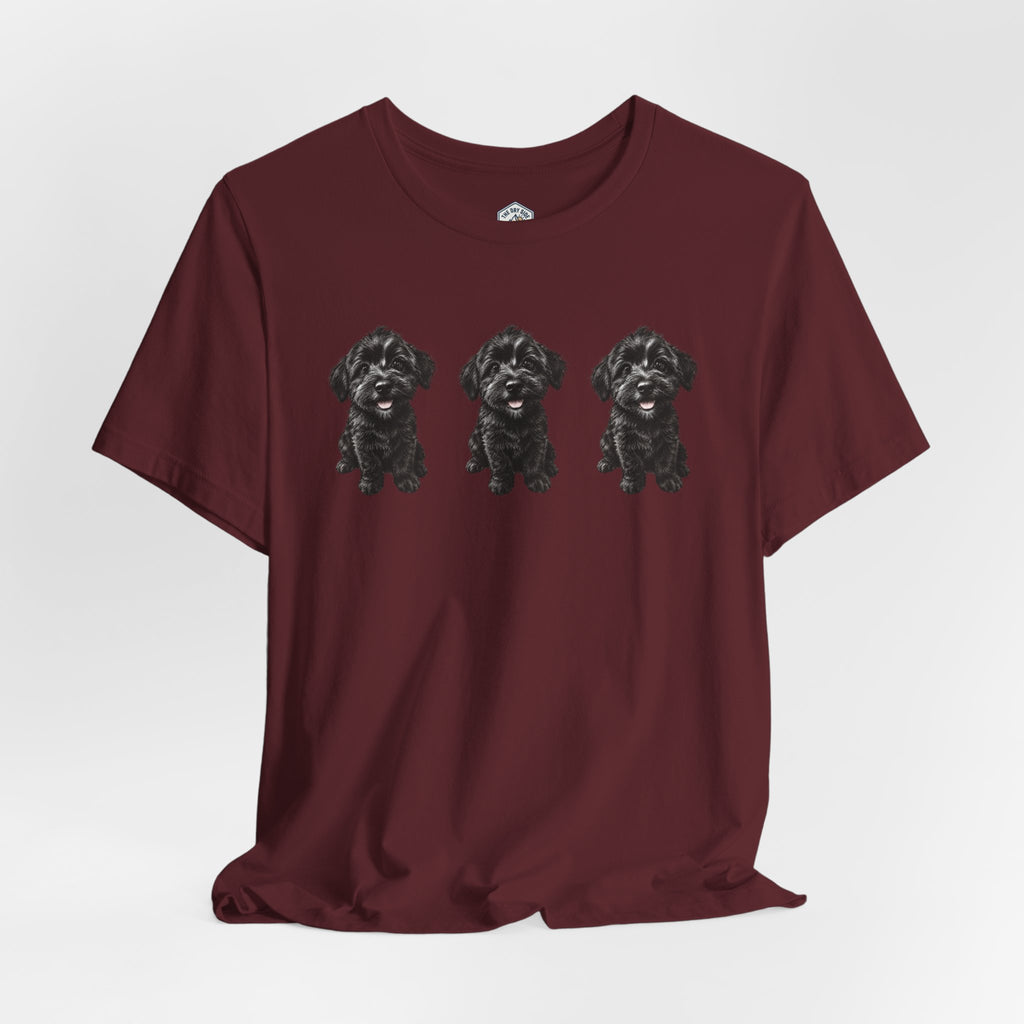 T-shirt noir mignon avec motif chien Schnoodle