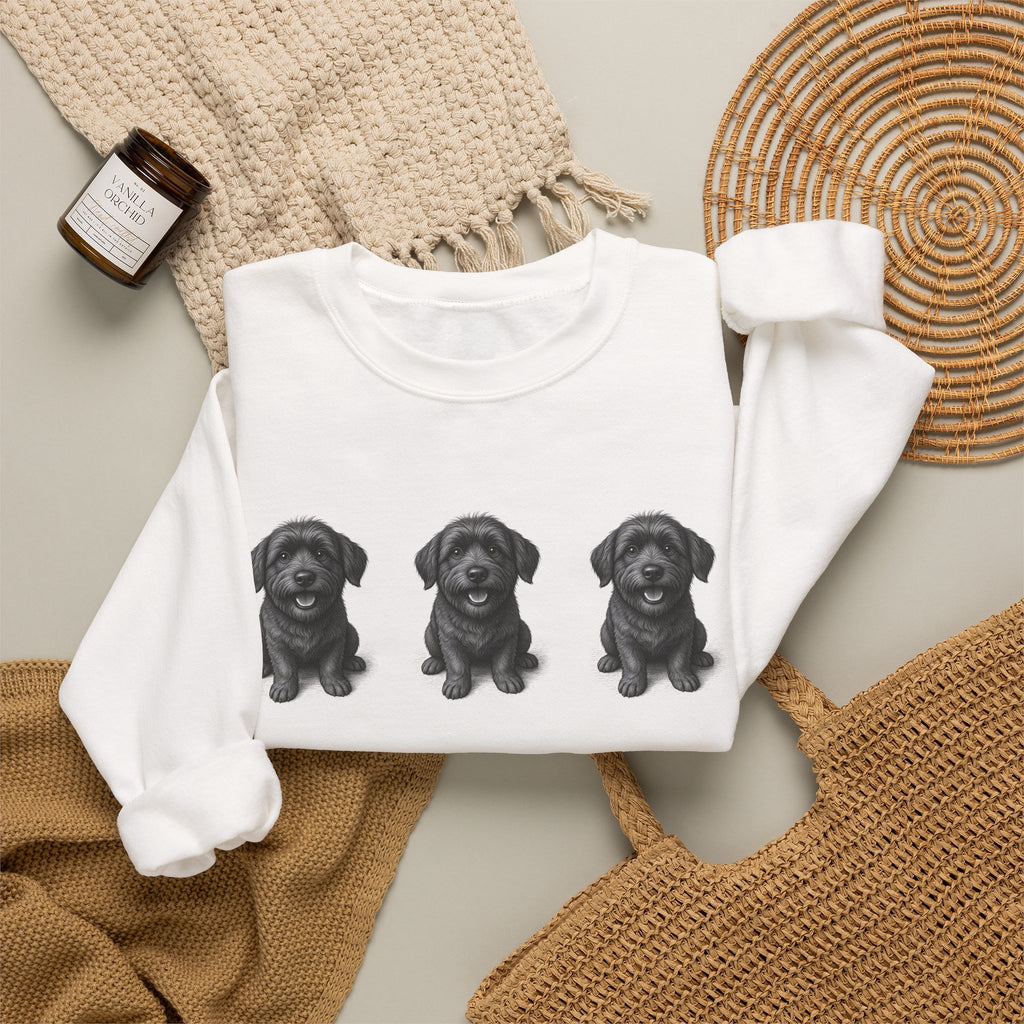 Three Black Schnoodle Crewneck Sweatshirt