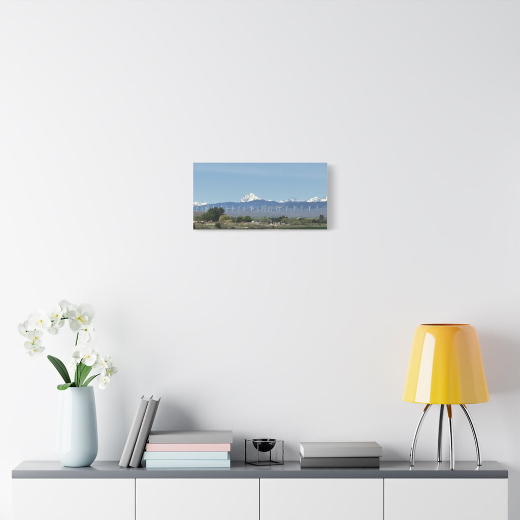 Mt Stuart Range with Windmill Landscape from Ellensburg Canvas Wall Art