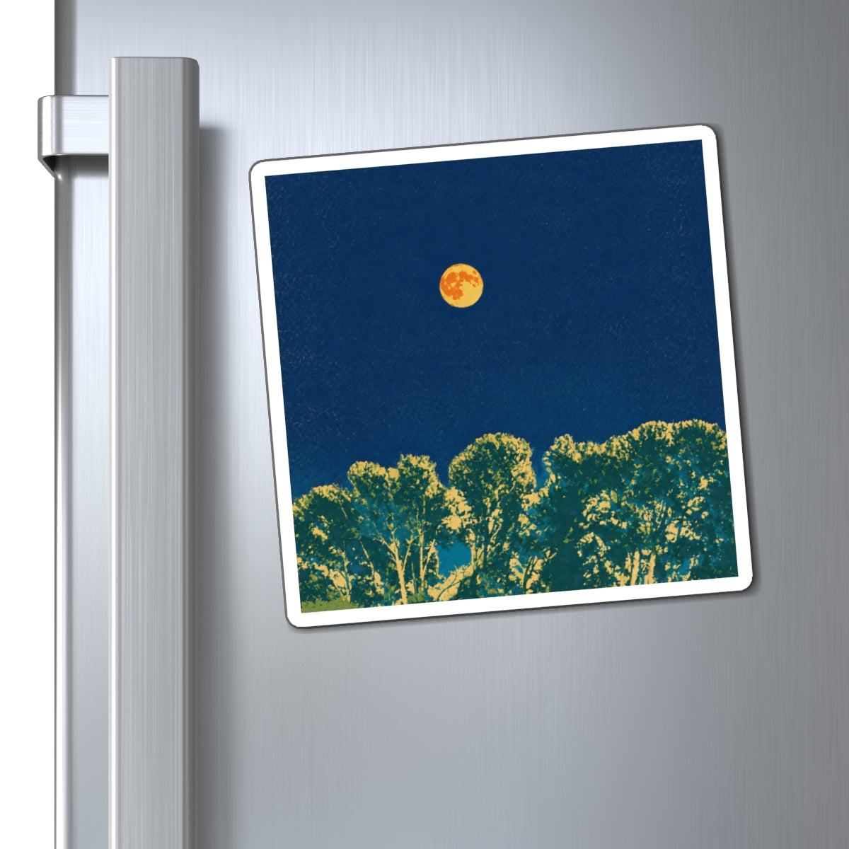 Moonlit Trees Scenic Nature Magnet