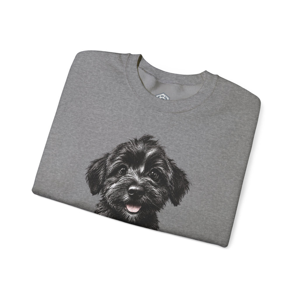 Cute Black Schnoodle Puppy Crewneck Sweatshirt