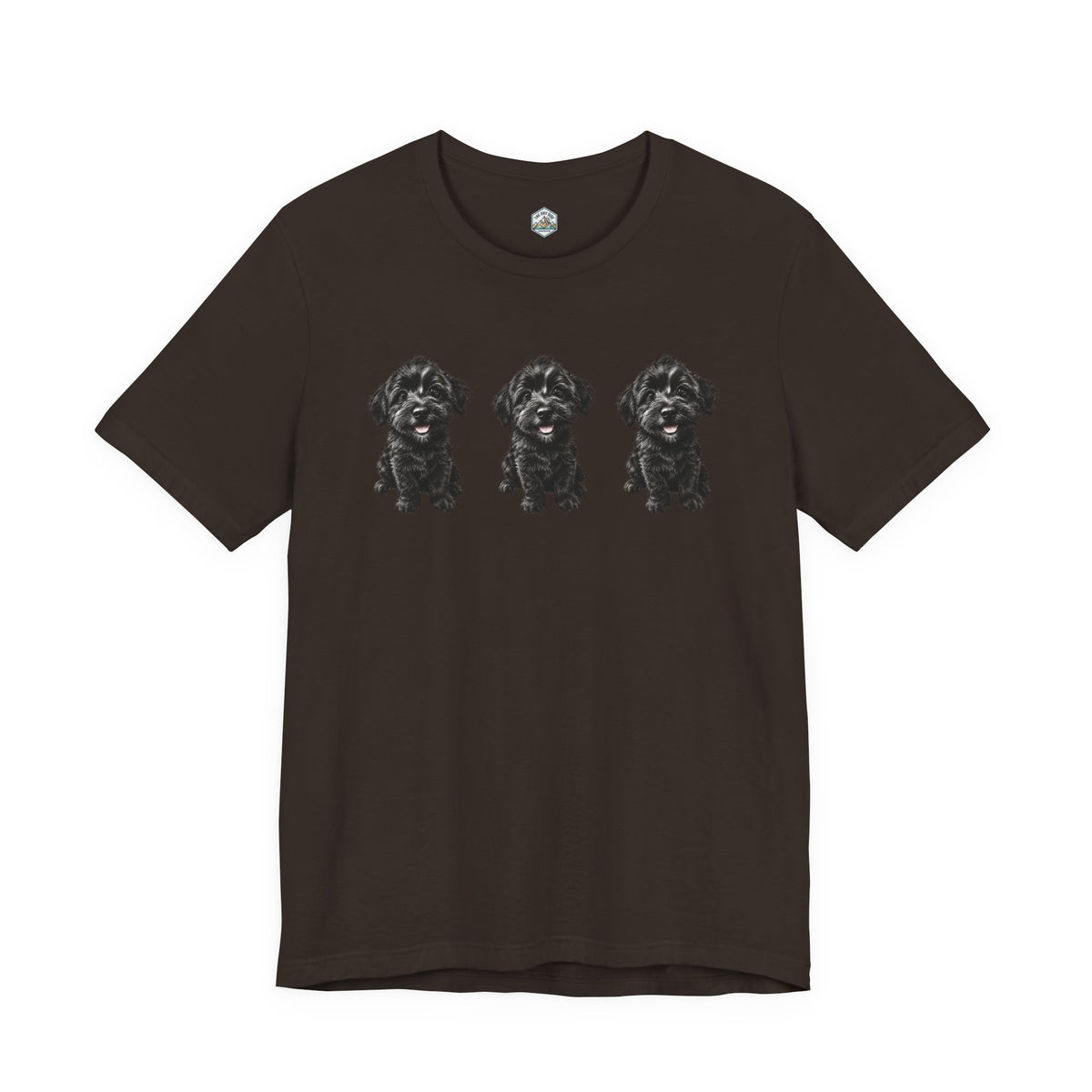 T-shirt noir mignon avec motif chien Schnoodle