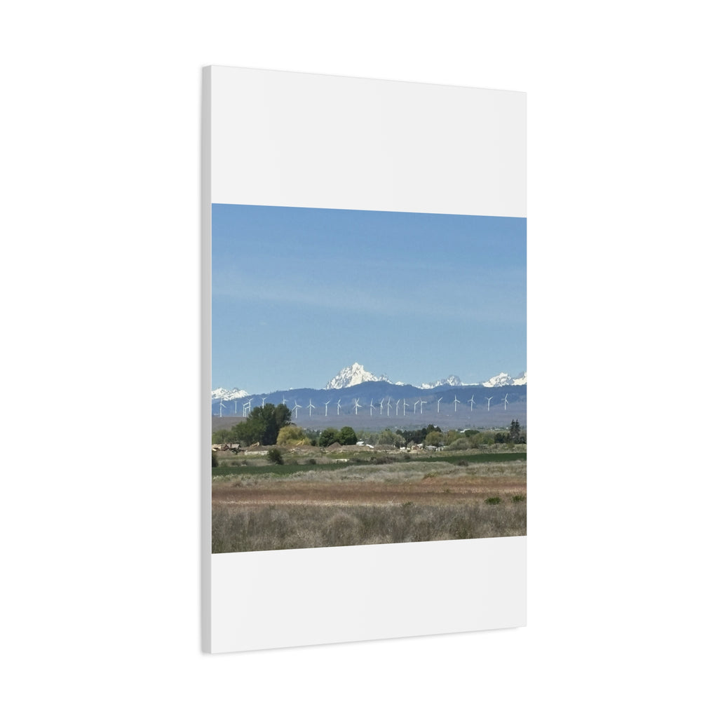 Mt Stuart Range with Windmill Landscape from Ellensburg Canvas Wall Art