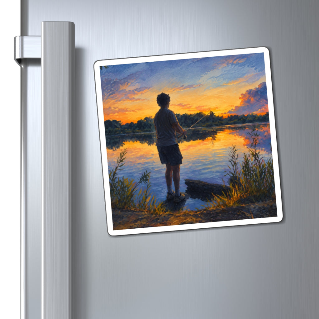 Sunset Fishing on Ringer Loop in Ellensburg, Washington Nature Scenic Magnet