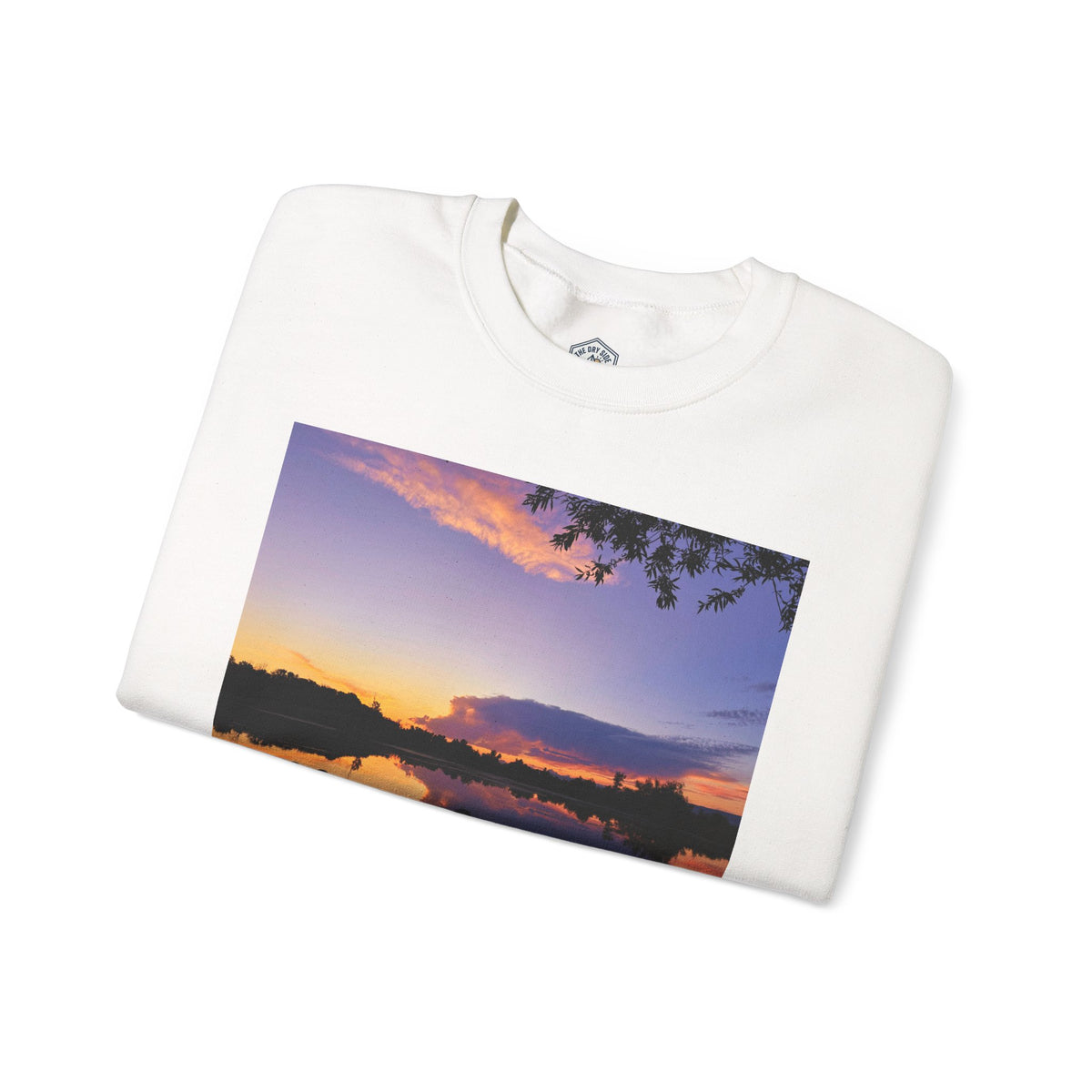 Sweat-shirt ras du cou pour paysagiste avec coucher de soleil sur le lac d’Ellensburg
