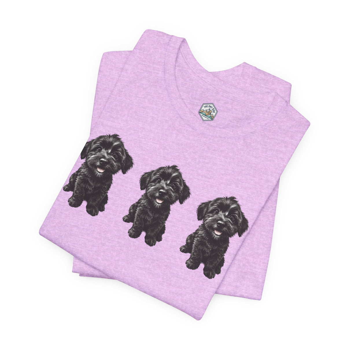 T-shirt noir mignon avec motif chien Schnoodle