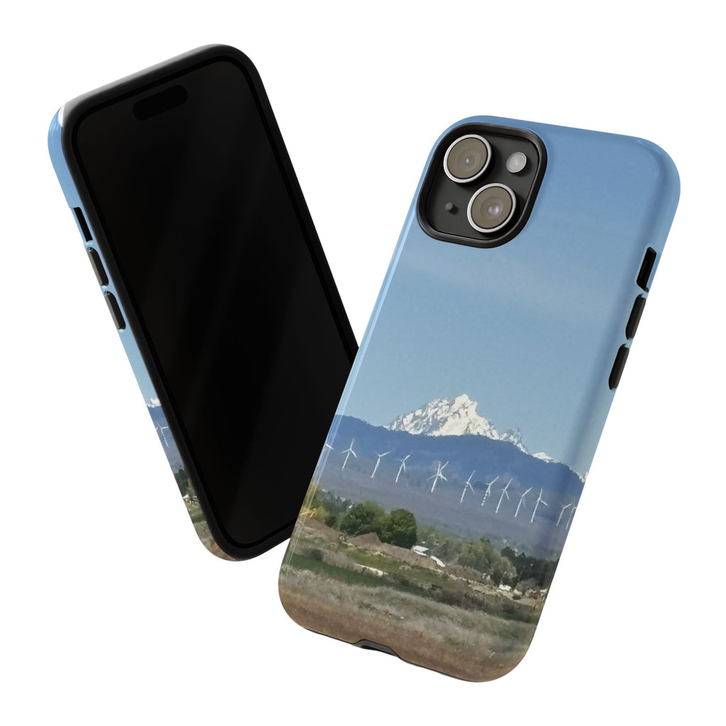 Mt Stuart from Ellensburg, Washington with Windmills Tough Phone Case