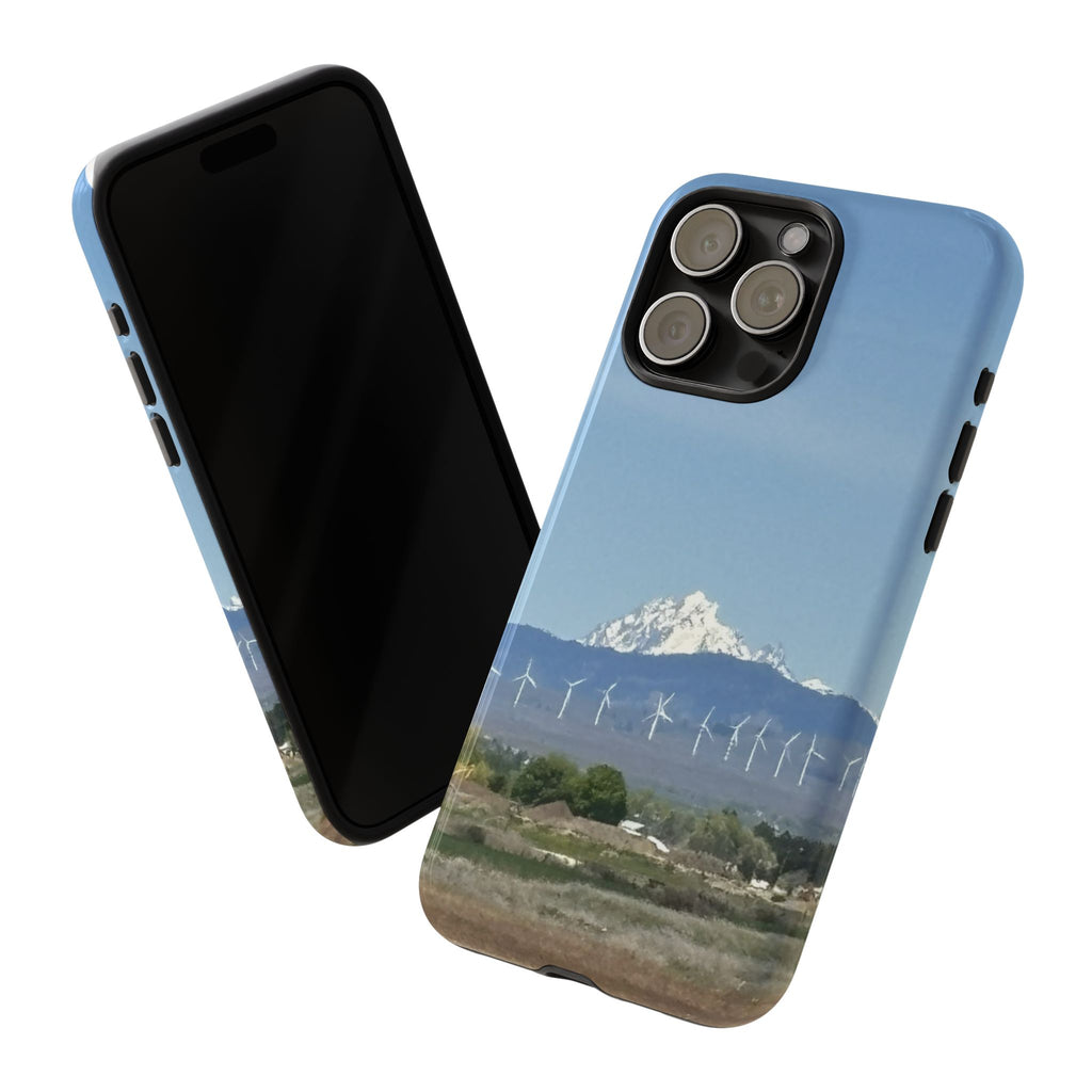 Mt Stuart from Ellensburg, Washington with Windmills Tough Phone Case