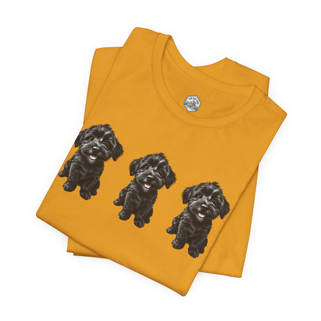 T-shirt noir mignon avec motif chien Schnoodle