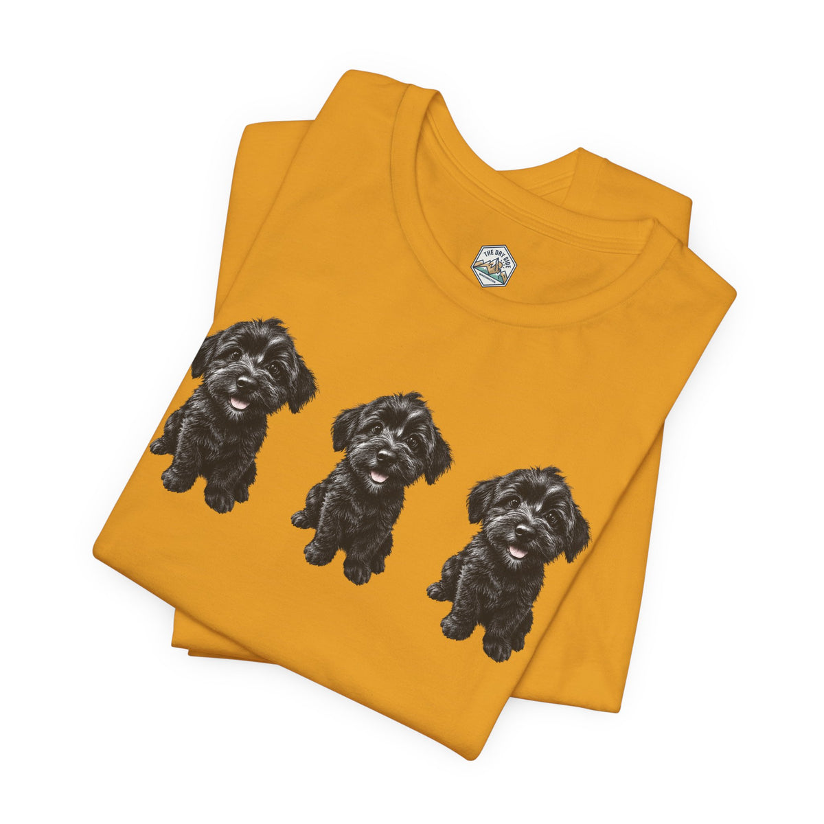 T-shirt noir mignon avec motif chien Schnoodle