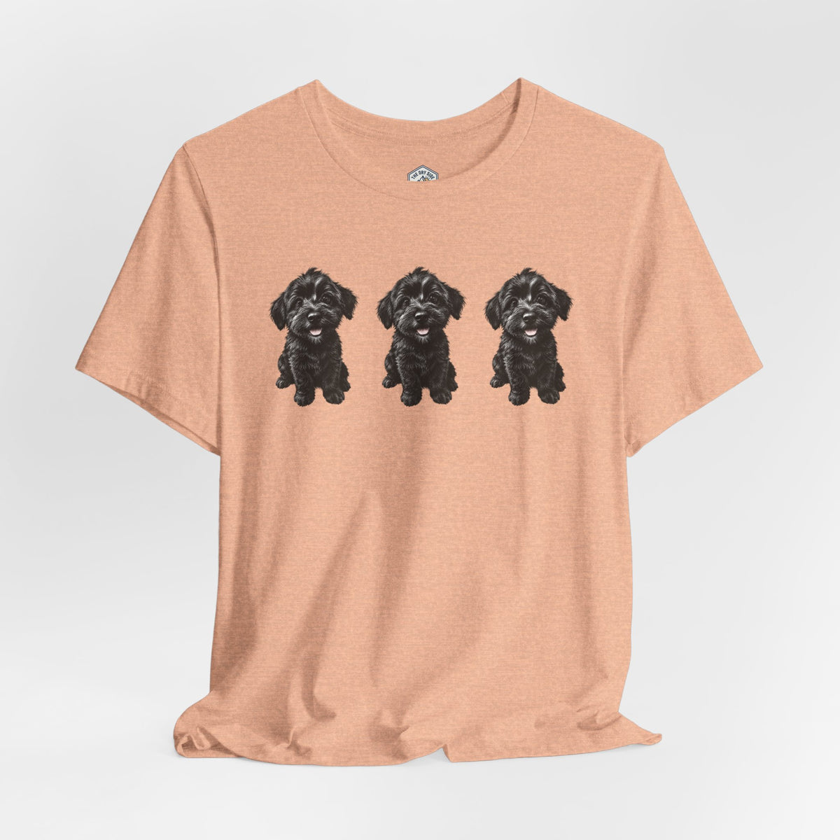 T-shirt noir mignon avec motif chien Schnoodle