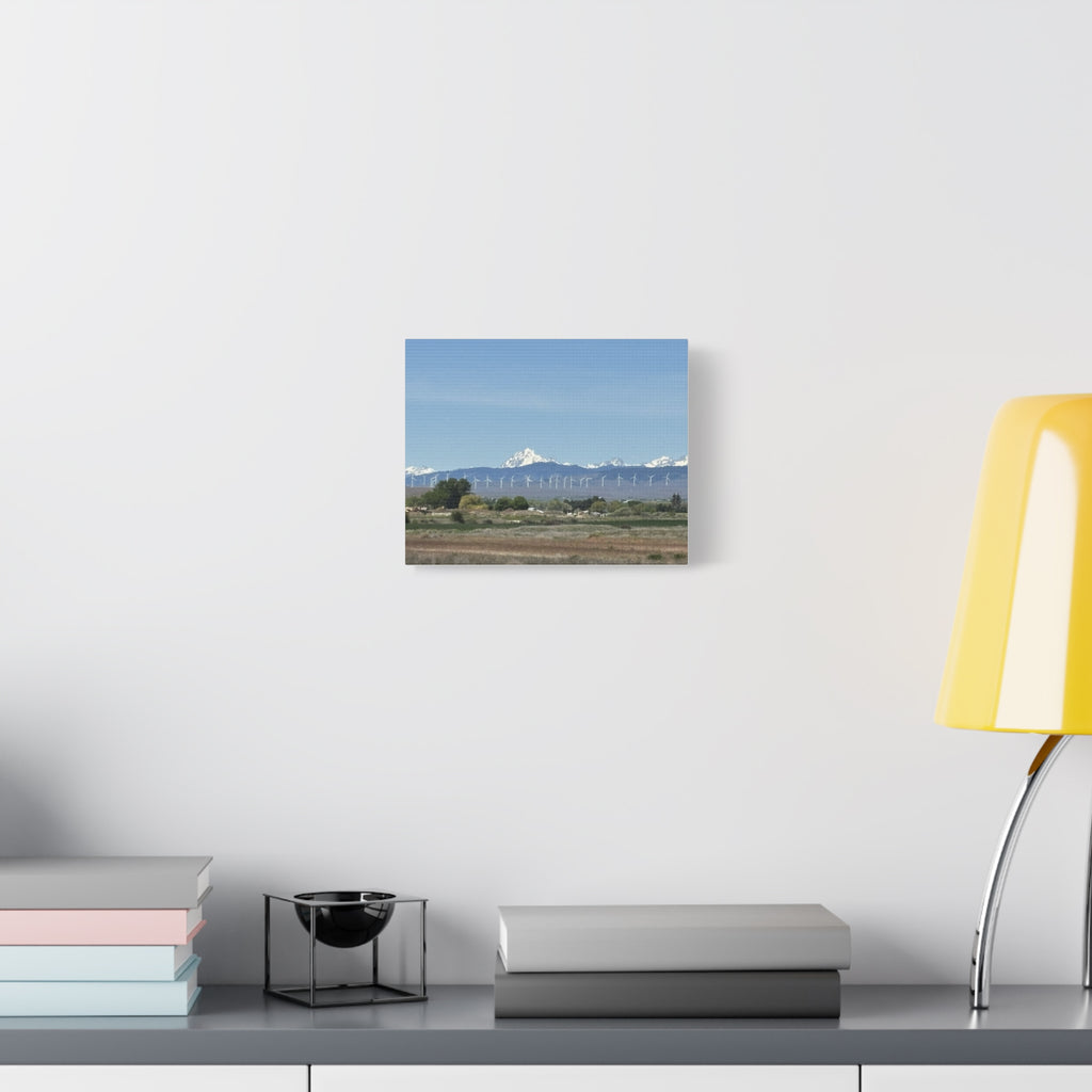 Mt Stuart Range with Windmill Landscape from Ellensburg Canvas Wall Art