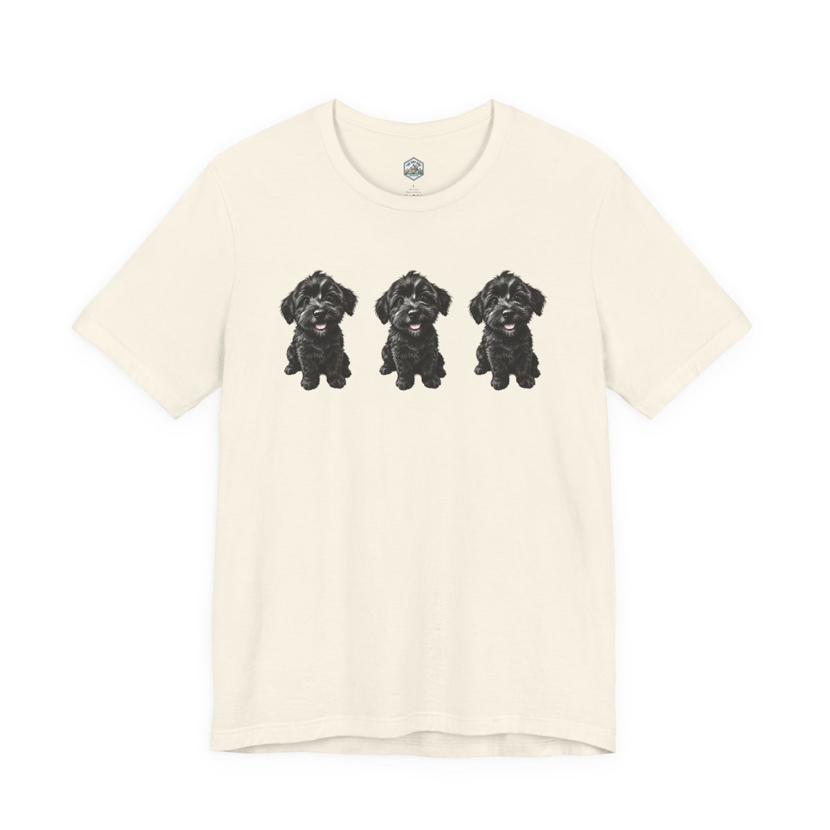 T-shirt noir mignon avec motif chien Schnoodle