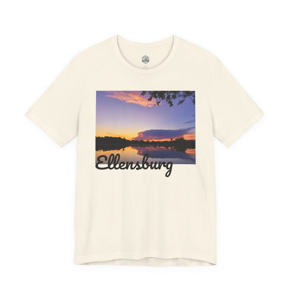 T-shirt paysage avec reflet du coucher de soleil sur le lac d’Ellensburg