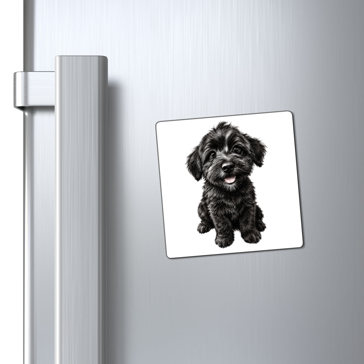 Adorable Black Puppy Refrigerator Magnet