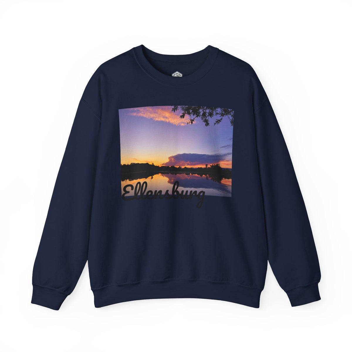 Sweat-shirt ras du cou pour paysagiste avec coucher de soleil sur le lac d’Ellensburg