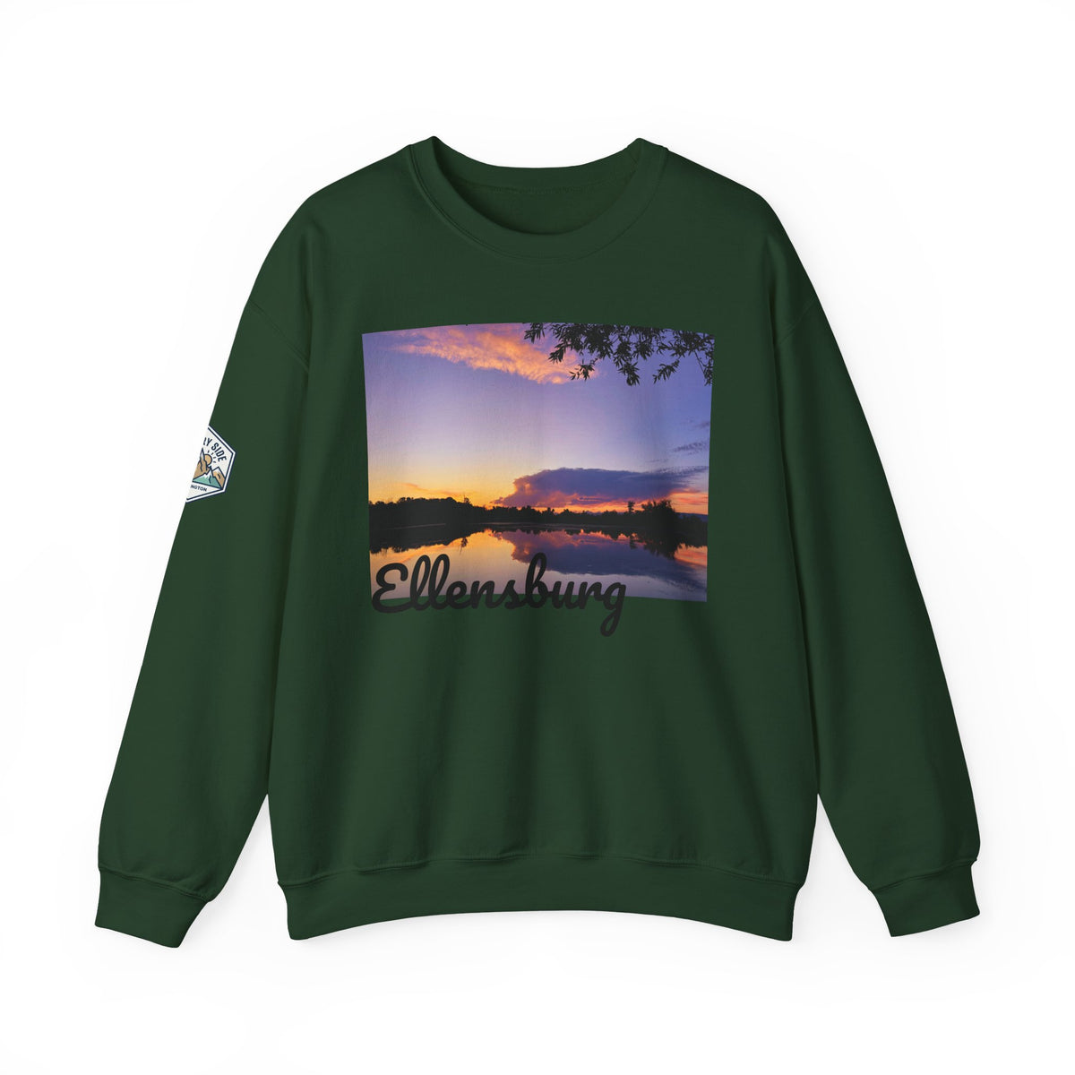 Ellensburg Sunset Lake Landscape Crewneck Sweatshirt