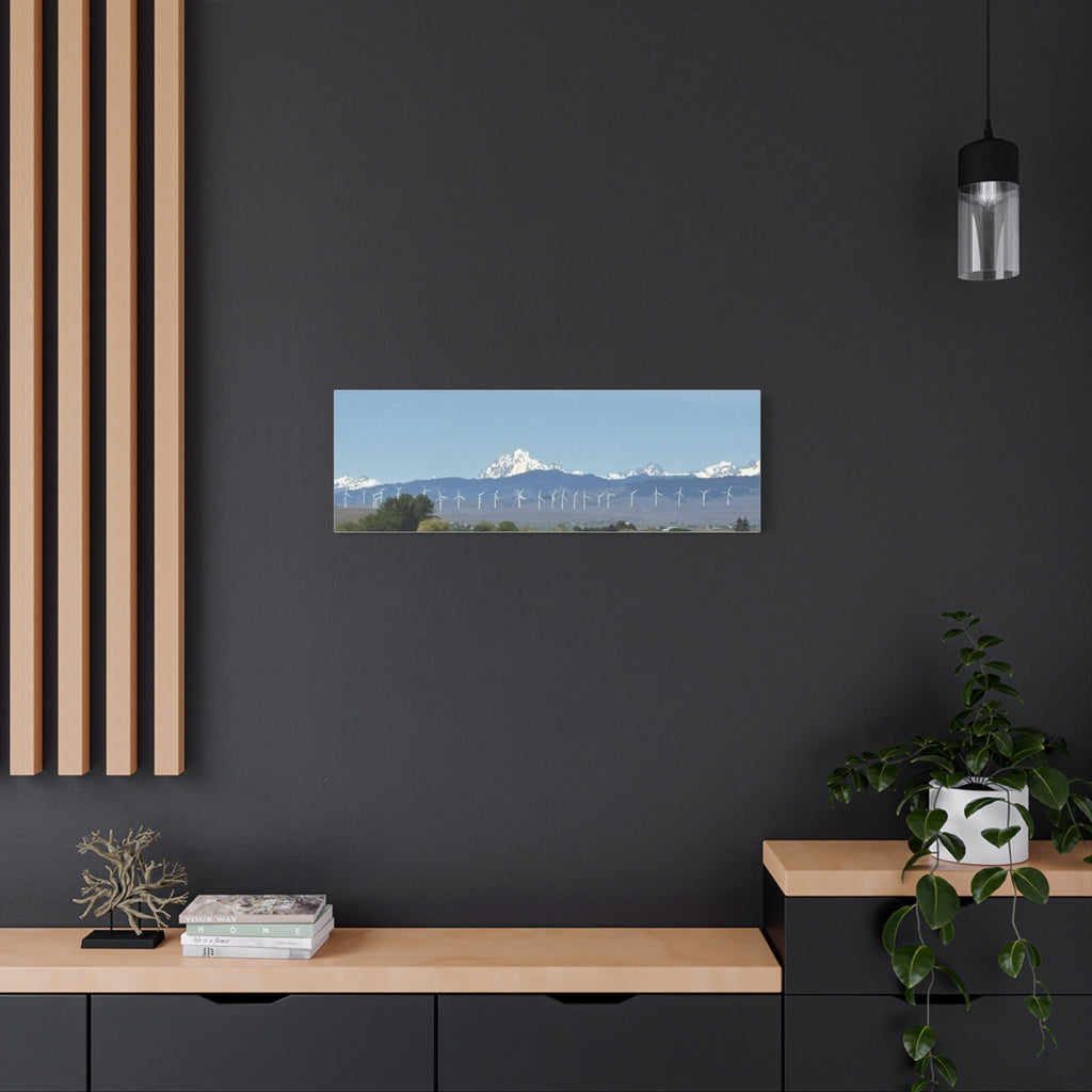 Mt Stuart Range with Windmill Landscape from Ellensburg Canvas Wall Art