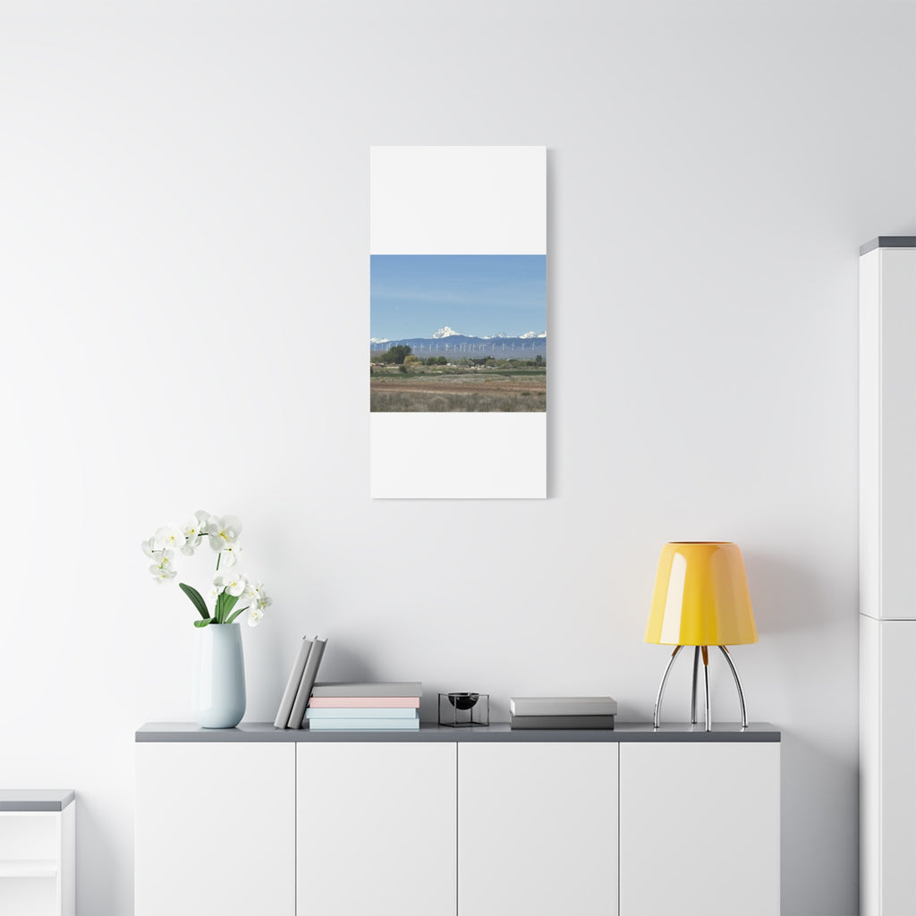 Mt Stuart Range with Windmill Landscape from Ellensburg Canvas Wall Art