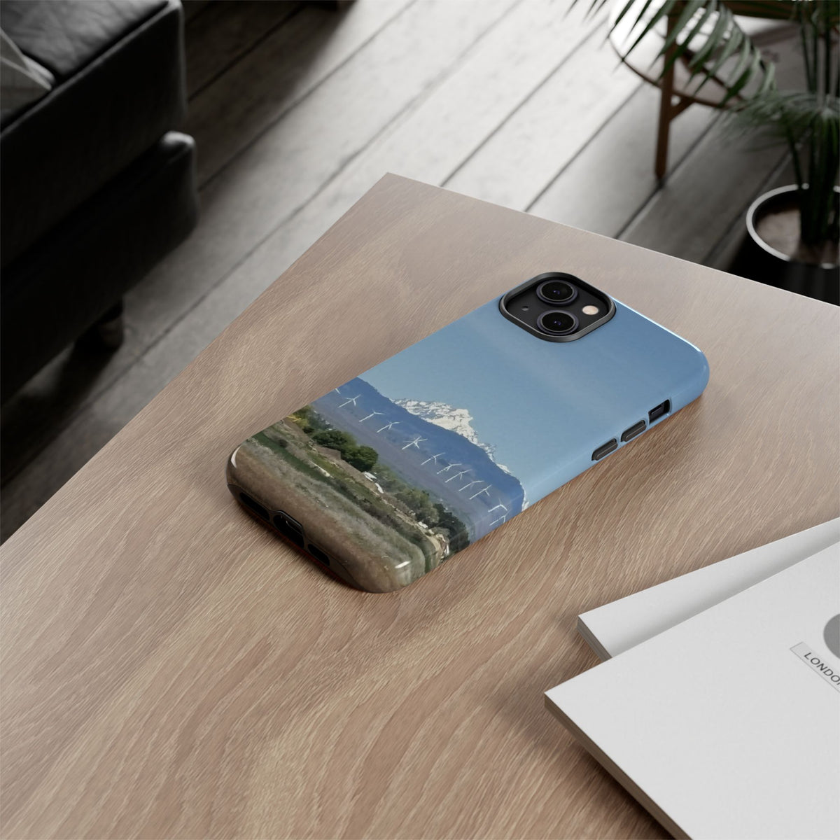 Mt Stuart from Ellensburg, Washington with Windmills Tough Phone Case