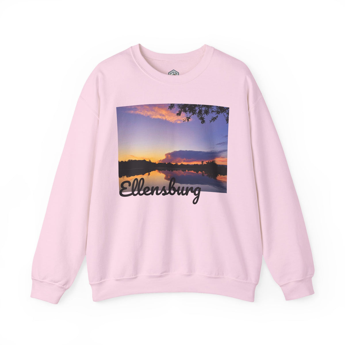 Sweat-shirt ras du cou pour paysagiste avec coucher de soleil sur le lac d’Ellensburg