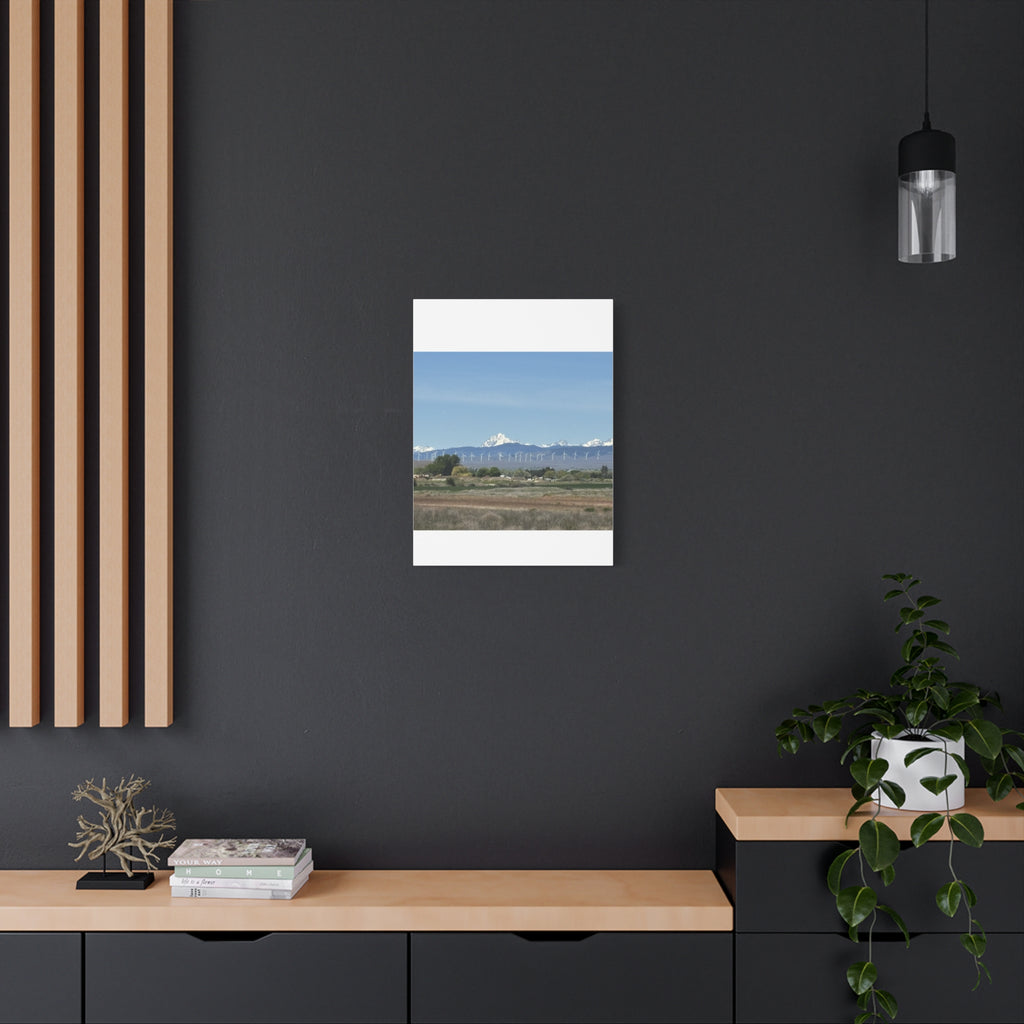 Mt Stuart Range with Windmill Landscape from Ellensburg Canvas Wall Art