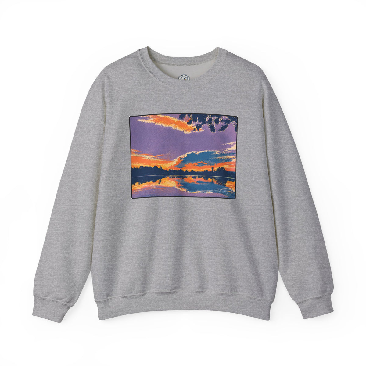 Retro Sunset Ellensburg Ringer Loop Crewneck Sweatshirt