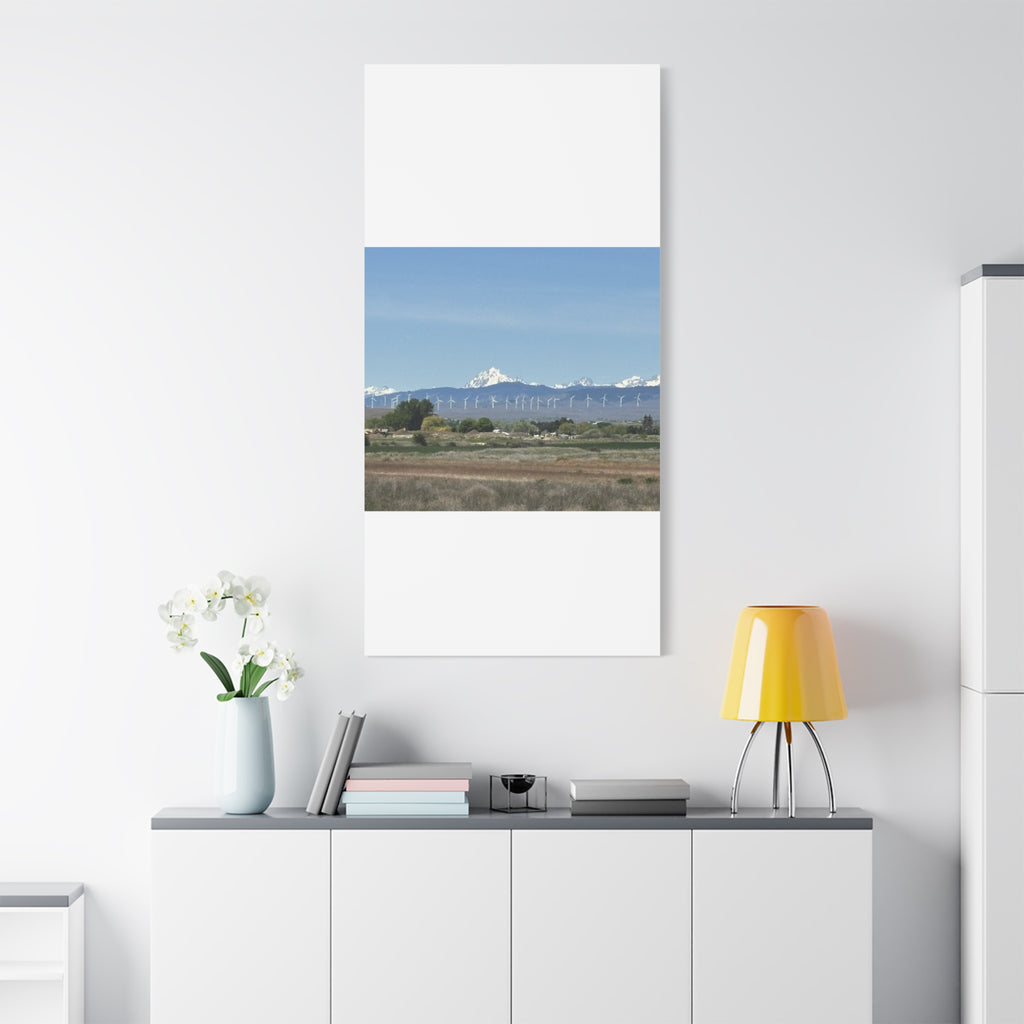 Mt Stuart Range with Windmill Landscape from Ellensburg Canvas Wall Art