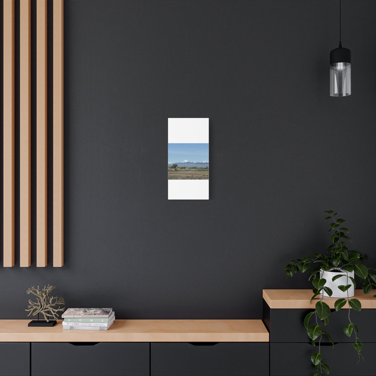Mt Stuart Range with Windmill Landscape from Ellensburg Canvas Wall Art
