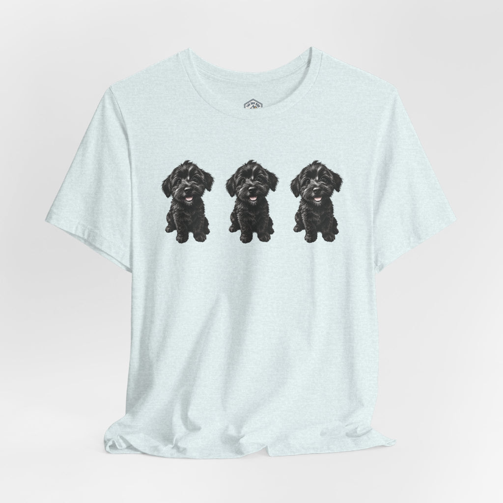 T-shirt noir mignon avec motif chien Schnoodle