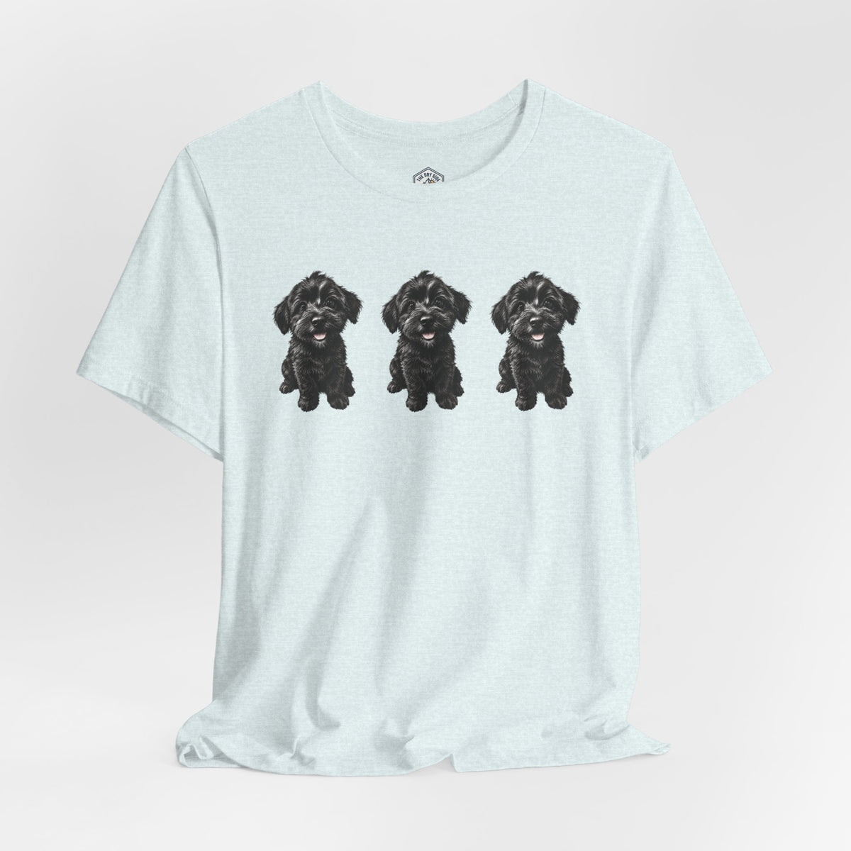 T-shirt noir mignon avec motif chien Schnoodle