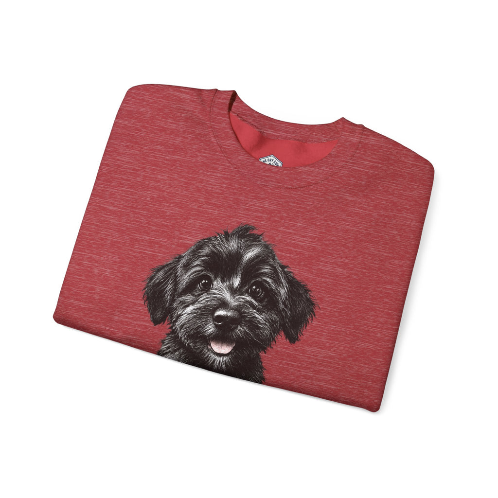 Cute Black Schnoodle Puppy Crewneck Sweatshirt