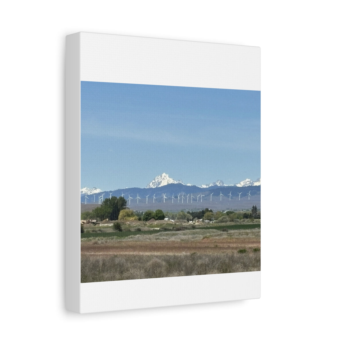 Mt Stuart Range with Windmill Landscape from Ellensburg Canvas Wall Art
