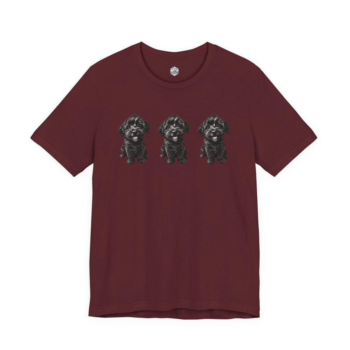 T-shirt noir mignon avec motif chien Schnoodle