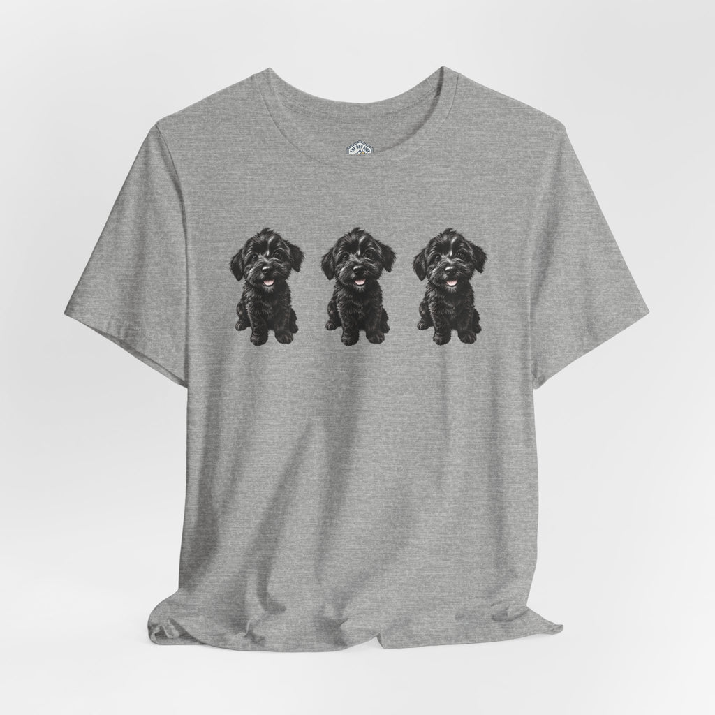 T-shirt noir mignon avec motif chien Schnoodle