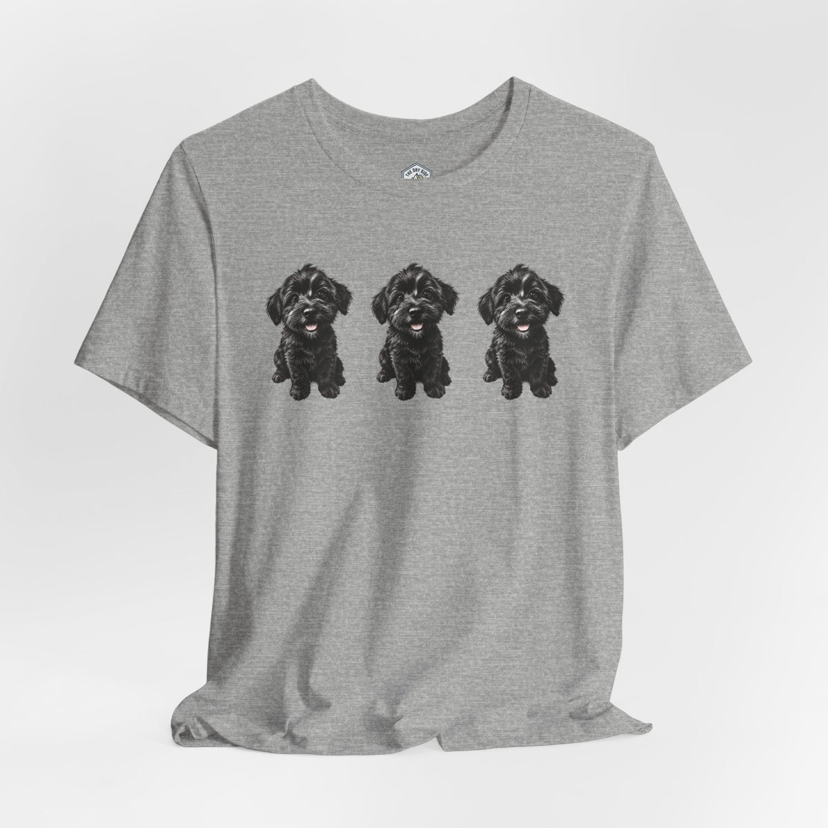 T-shirt noir mignon avec motif chien Schnoodle